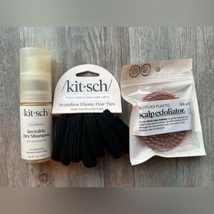 Kitsch Invisible Dry Shampoo & Scalp Exfoliator & 8-Piece Elastic Hair Ties